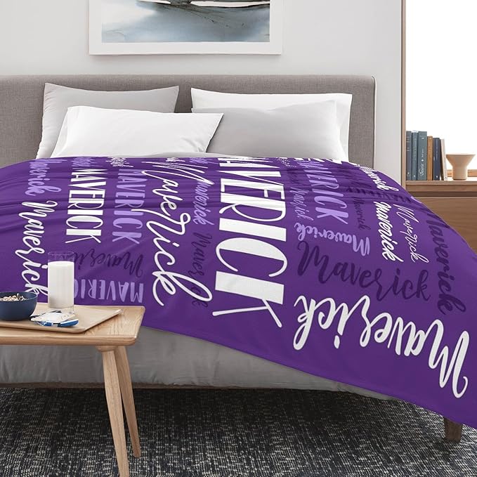 Name Blanket Personalized Blanket for Adult Kids Flannel Customize Throw Blanket Custom (Color 17, 40 x 50 Inches)