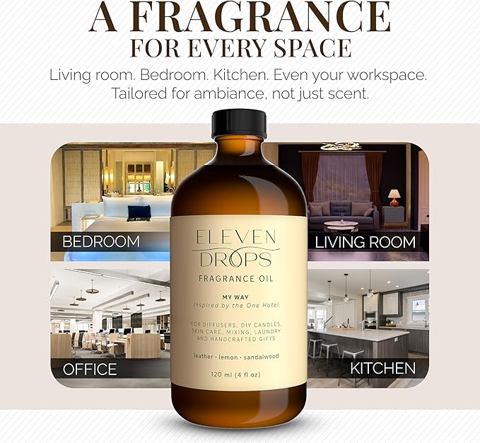 My Way Diffuser Oil - Premium Fragrance Oil Inspired by The One Hotel - Invigorating My Way Scent for Cold Air Diffusers, Home, Office, DIY Candles, Mixing, Lasting, Pet Friendly, 16oz