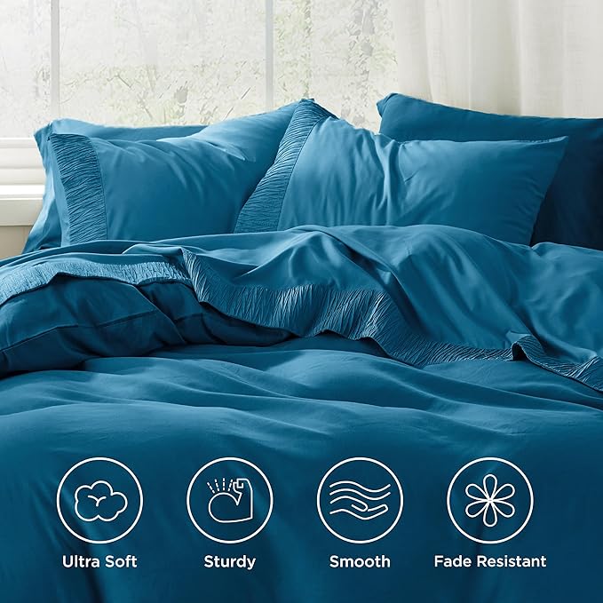 Bedsure Twin XL Sheet Sets Dorm Bedding - 3 Pieces Soft Extra Long Twin Sheets, Hotel Luxury, Easy Care Microfiber for Women, Men, Teal Blue