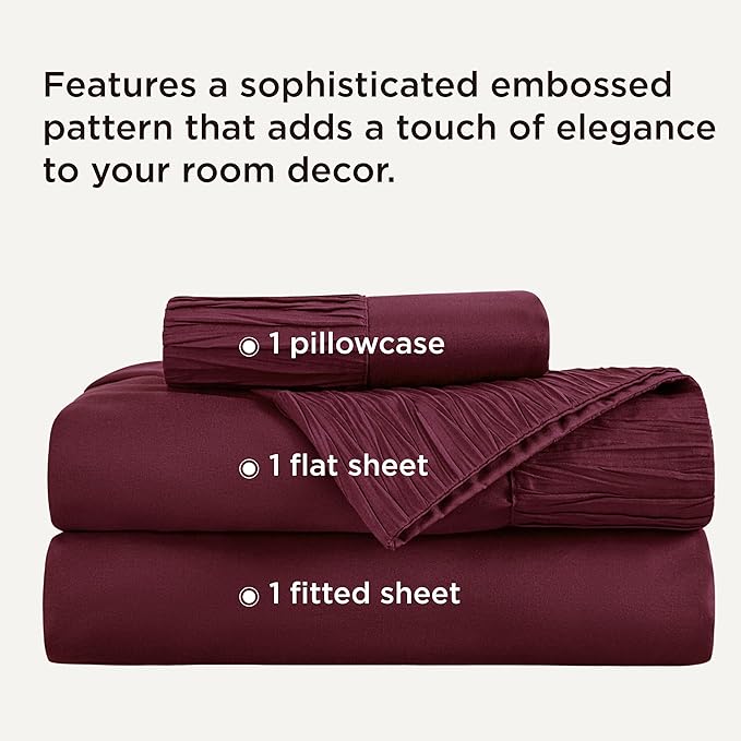 Bedsure Twin XL Sheet Sets Dorm Bedding - 3 Pieces Soft Extra Long Twin Sheets, Hotel Luxury, Easy Care Microfiber for Women, Men, Red