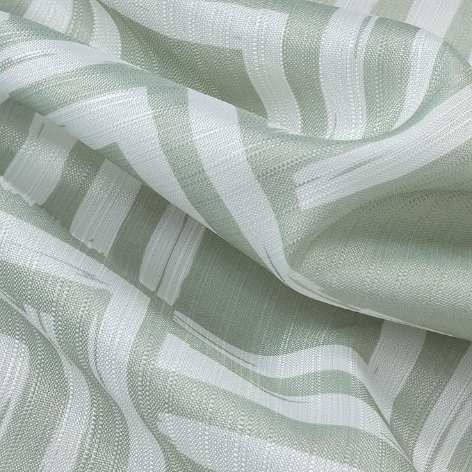 Serafina Home Hotel Quality Fabric Bathroom Shower Curtain: Geometric Square Design - Sage Green and White Milo Sage (72 x 70 inches)