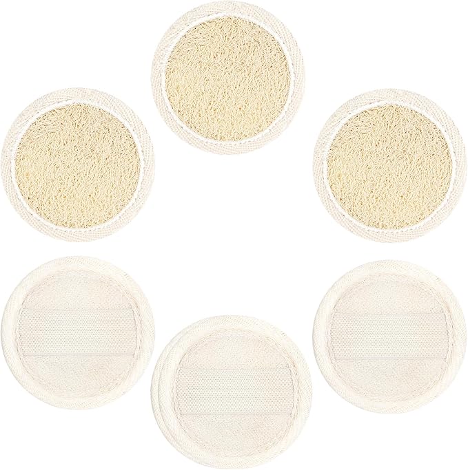 6Pcs Face Loofah, Face Loofah Scrub Pad, Natural Exfoliating Face Scrubber for Men Women Bath Shower