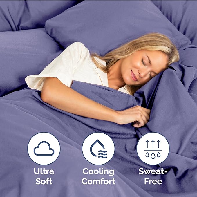 Full Size 4 Piece Sheet Set - Extra Soft, Breathable & Cooling - Hotel Luxury Durable Bed Sheets - Deep Pockets, Easy-Fit & Wrinkle-Free - French Violet Oeko-Tex