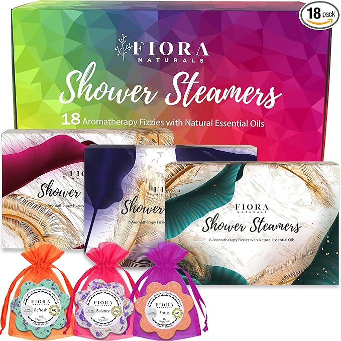 Shower Steamers Aromatherapy - 18 Shower Bombs Aromatherapy Gift Set with Organic Essential Oils for Relaxation and SelfCare, Bath Bombs Tablets, Stocking Stuffers, Christmas Gifts for Her, Wife