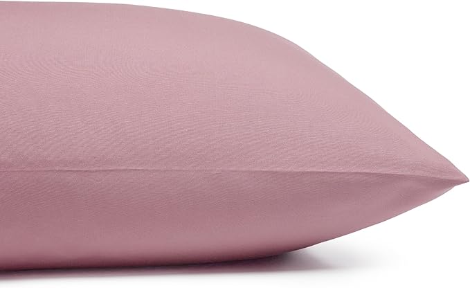 Amazon Basics Lightweight Microfiber 4-Piece Bed Sheet Set, Rose, Solid, King