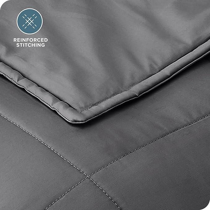 Bare Home Weighted Blanket Queen Size 17lbs (60" x 80") for Adults - All-Natural 100% Cotton - Premium Heavy Blanket Nontoxic Glass Beads (Grey, 60"x80")