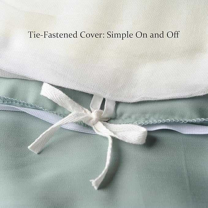 CUDDLE DREAMS Lightweight Silk Filled Comforter for Summer, Detachable Tencel Duvet Cover for Easy Care, Naturally Breathable (Celadon, King)
