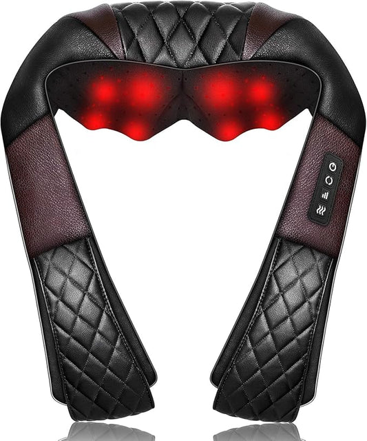 Shiatsu Neck and Back Massager with Heat, Electric Deep Tissue 4D Kneading Massage Pillow for Shoulder, Leg, Body Muscle Pain Relief - Best Gifts for Women Men Mom Dad