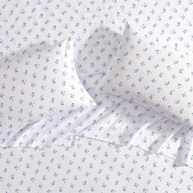 Wrangler - Full Bed Sheets, Ultra-Soft & Lightweight Bedding with Matching Pillowcases, Lightweight Bed Set for All Season Comfort, Oeko-Tex Certified (Sketchy Ditsy Blue)