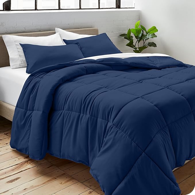 Bare Home Duvet Insert Comforter - Oversized King - Goose Down Alternative - Ultra-Soft - Premium 1800 Series - All Season Warmth - Bedding Comforter (Oversized King, Dark Blue)
