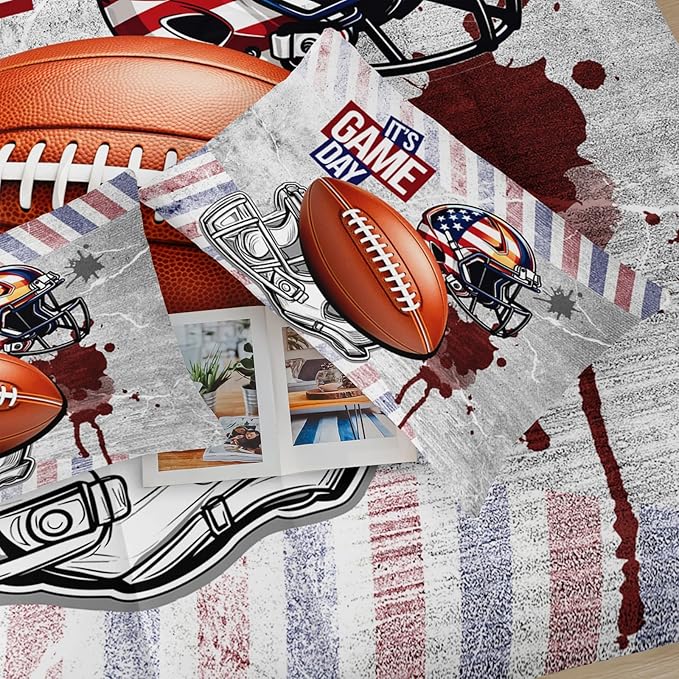 Queen Size Kids Comforter Sets Boys Football，Sport Themed Queen Size Bedding，with 1 Comforter with 2 Pillow Case