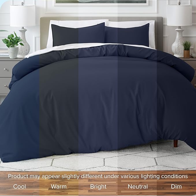 Bare Home Bedding Duvet Cover Extra Long Size - Premium 1800 Super Soft Collection - Lightweight, Cooling - Soft Breathable Bedding Duvet Cover (Twin/Twin XL, Midnight Blue)