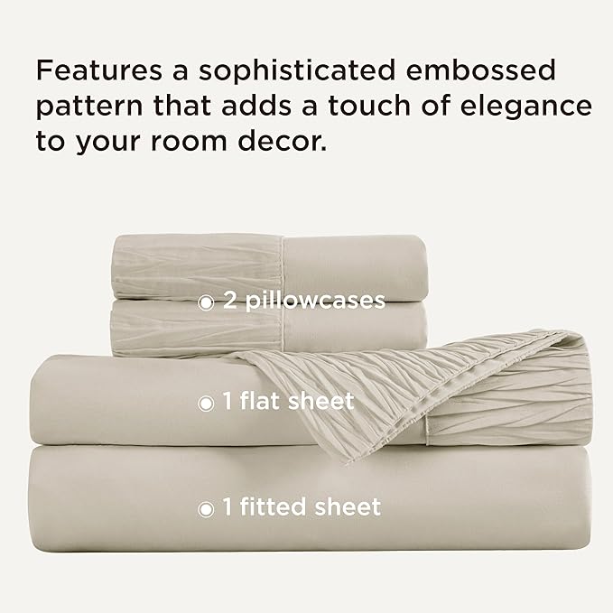Bedsure Full Size Bed Sheets - 4 Pieces Soft Full Sheet Set - Breathable & Cooling - Hotel Luxury - Easy Care Polyester Microfiber Bedding for Women, Men, Linen