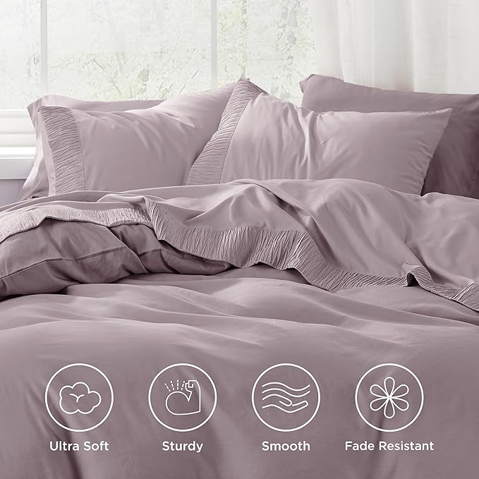 Bedsure King Size Sheets Set - 4 Pieces Soft King Sheets - Breathable & Cooling - Hotel Luxury - Easy Care Polyester Microfiber Bedding for Women, Men, Pink Mocha