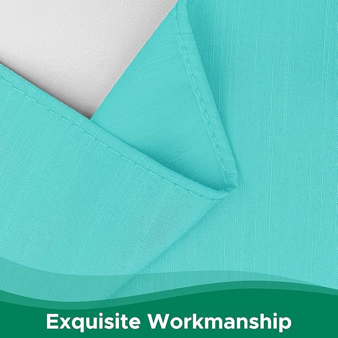 Biscaynebay Wrap Around Bed Skirts for King & Cal King Beds 18" Drop, Aqua Adjustable Elastic Dust Ruffles Easy Fit Wrinkle Resistant Silky Luxurious Fabric Machine Washable