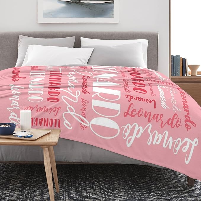 Name Blanket Personalized Blanket for Adult Kids Flannel Customize Throw Blanket Custom (Color 01, 30 x 40 Inches)