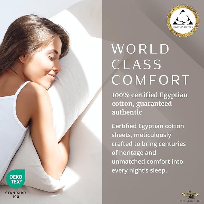 100% Egyptian Cotton Sheets California King Size | 1200 Thread Count | CEA Gold Seal Certified | Ultra Soft | Cooling for Hot Sleepers | 18" Deep Pocket | California King Size [Grey]