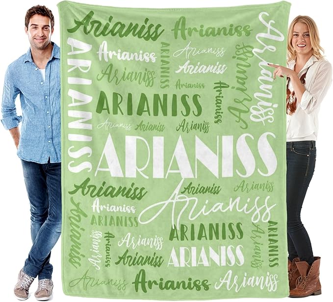 Name Blanket Personalized Blanket for Adult Kids Flannel Customize Throw Blanket Custom (Color 03, 30 x 40 Inches)