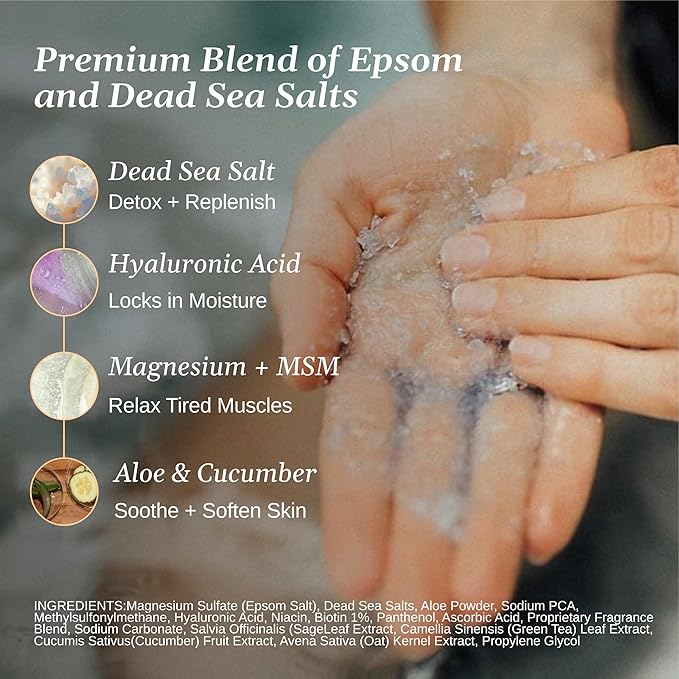 Relax Spa & Bath, Epsom & Dead Sea Salts, Aromatherapy Bath Salts for Hot Tub, Bath, or Spa, Infused with Magnesium, Tropical Rain Scent