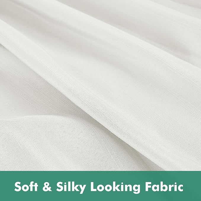 Biscaynebay Wrap Around Bed Skirts with Split Corners for King Beds 18" Drop, Ivory Adjustable Elastic Dust Ruffles Easy Fit Wrinkle Resistant Silky Luxurious Fabric Machine Washable