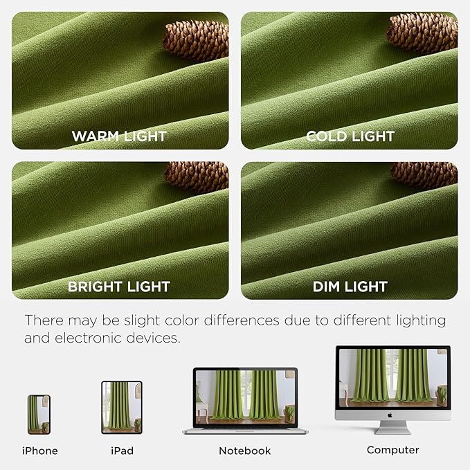 Joydeco Moss Green 100% Blackout Curtains 96 Inch 2 Panels, Luxury Thermal Green Velvet Curtains for Bedroom Living Room, Soundproof Blackout Window Drapes, Grommet Top (52W x 96L)