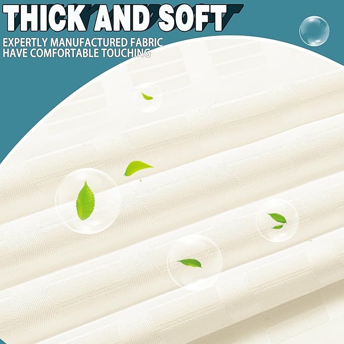 Conbo Mio Stall No Hook Shower Curtain with Snap in Liner Set, Hotel Luxury Beige Shower Curtains for Bathroom with See Through Top Window, Waterproof, Washable 54W x 74H