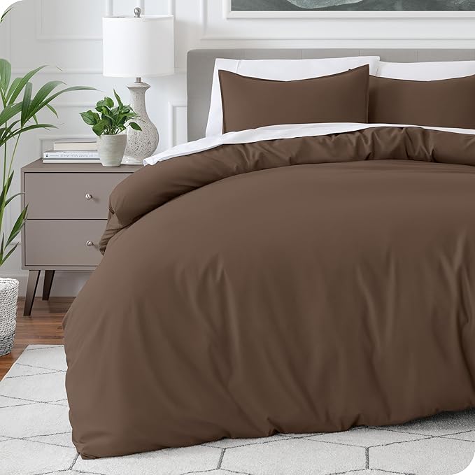 Bare Home Bedding Duvet Cover King Size - Premium 1800 Super Soft Collection - Lightweight, Cooling - Soft Breathable Bedding Duvet Cover (King, Cocoa)