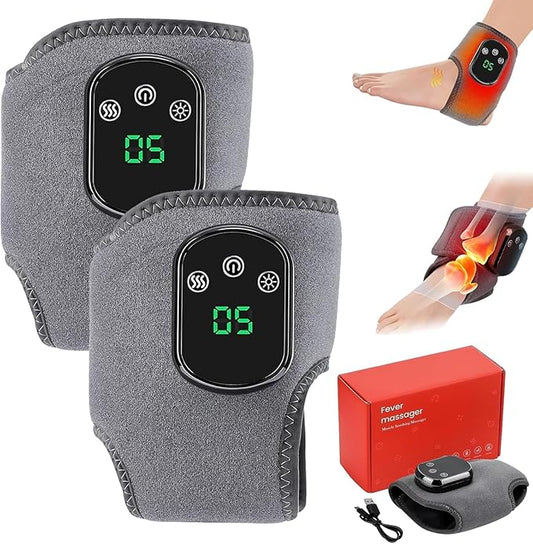 Foot Massager, Foot Triple Method Massager for Neuropathy Pain Relief - Electric Foot Massager with Heat, Compression for Plantar Fasciitis, Muscle Recovery (2 PCS)