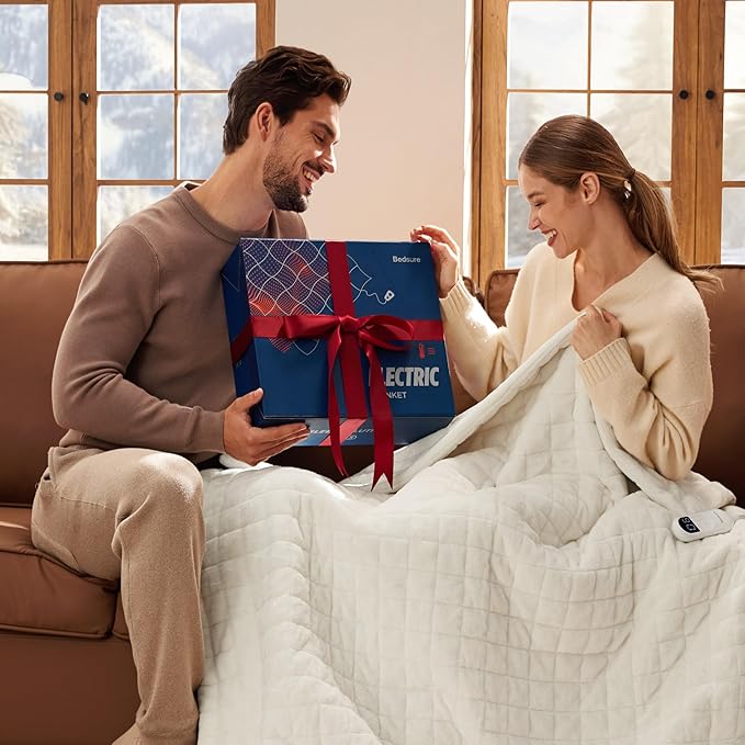 Bedsure Electric Blanket Twin - Quilted Heated Blanket Twin Size, Soft Flannel Thick Heating Blanket with 10 Time Settings & 6 Heat Settings, Warm Gifts for Women Men (62x84 inches, Formal Gray)