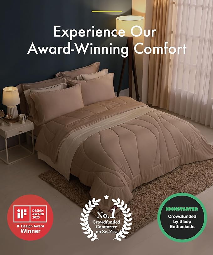 ESCURA Tw® Climate Control Comforter, Full/Queen, German Patented PCM Down Alternative All-Season Design for Hot Sleepers & Night Sweats, Bamboo Lightweight Breathable Hypoallergenic Blanket