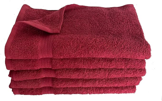 Towel Supercenter 16X27 Salon Hand Towels Colors (36Pack, 60Pack, 120Pack) 100 Percent Cotton for Hair Salons, Nail Salons, Tanning Salons, Bathroom from Towelsupercenter (Burgundy, 36)
