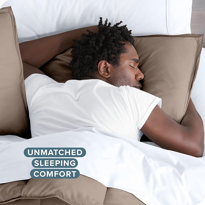 Bare Home Bedding Duvet Cover Oversized Queen - Premium 1800 Super Soft Collection - Lightweight, Cooling - Soft Breathable Bedding Duvet Cover (Oversized Queen, Taupe)