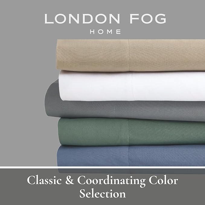 London Fog Garment Washed Solid Comforter Set White Microfiber 2-Piece Twin XL Comforter Set, Solid Themed, Adult and Teen, Oeko-TEX Certified