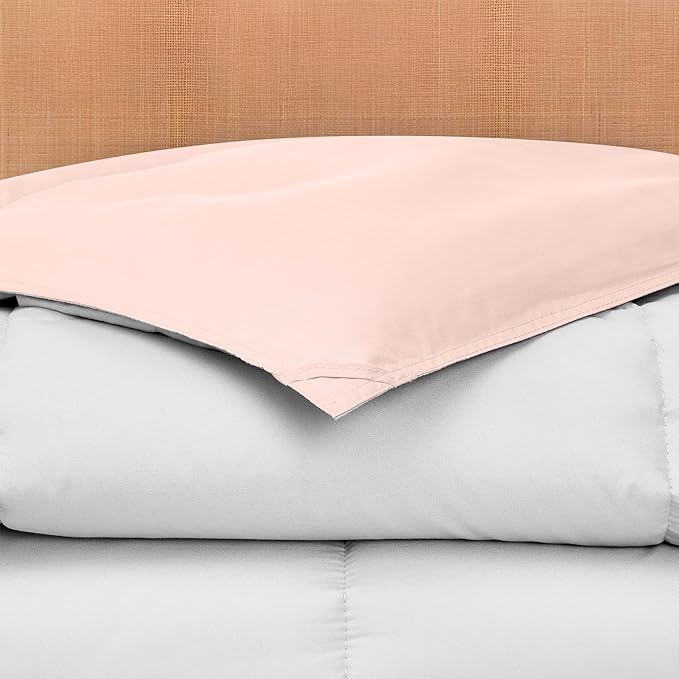 Modern Threads Down Alternative Reversible Comforter Blush/White Twin