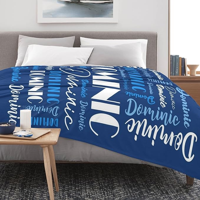 Name Blanket Personalized Blanket for Adult Kids Flannel Customize Throw Blanket Custom (Color 18, 40 x 50 Inches)