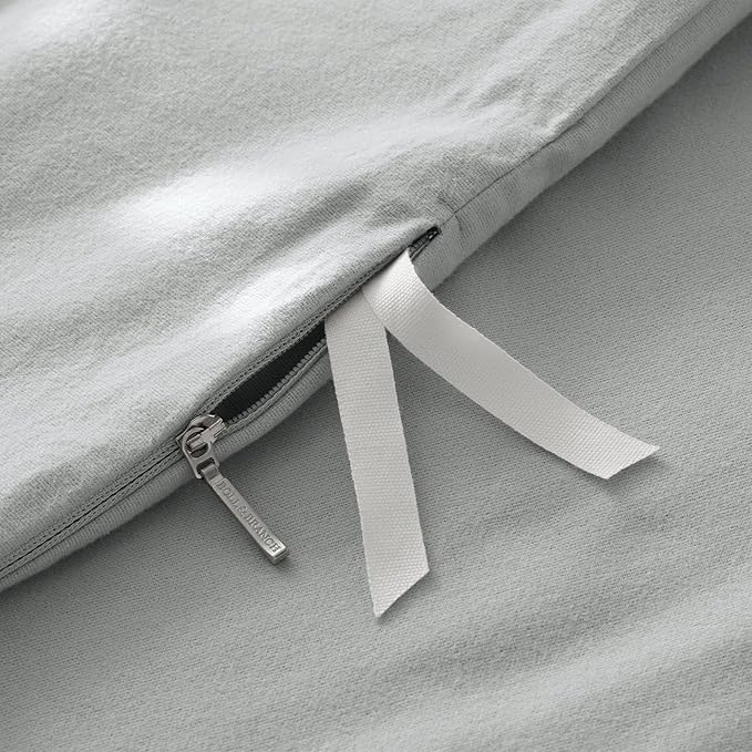 BOLL & BRANCH Flannel Duvet Set - Full/Queen, Shore - Luxury 100% Organic Cotton - 1 Duvet Cover, 2 Shams - Velvety Soft, Warm & Breathable Weave