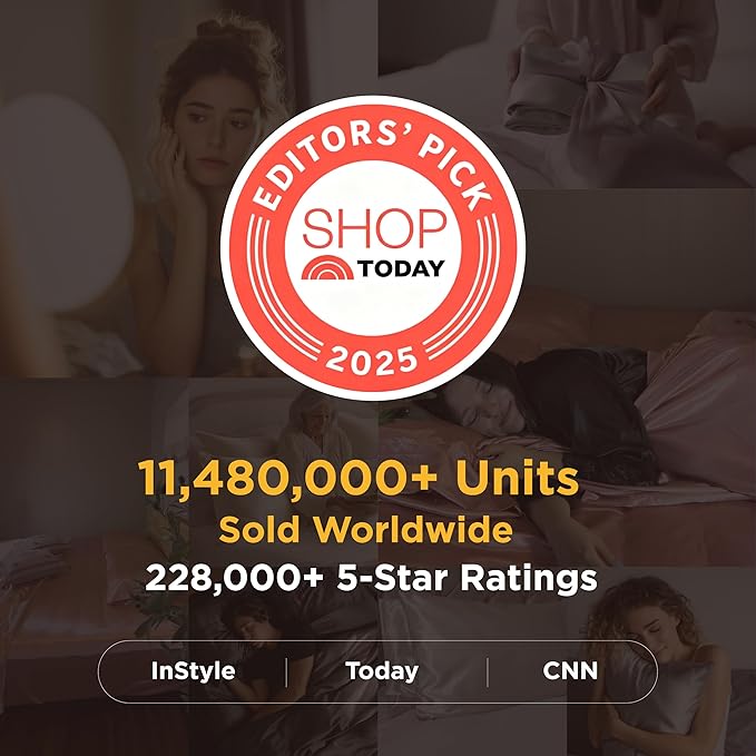 Bedsure Satin Pillowcase 2 Pack Similar to Silk Pillow Cases Standard Size, Pillow Case for Sleeping Women with Envelope Closure, Gifts for Women Men, Blue, 20x26 Inches
