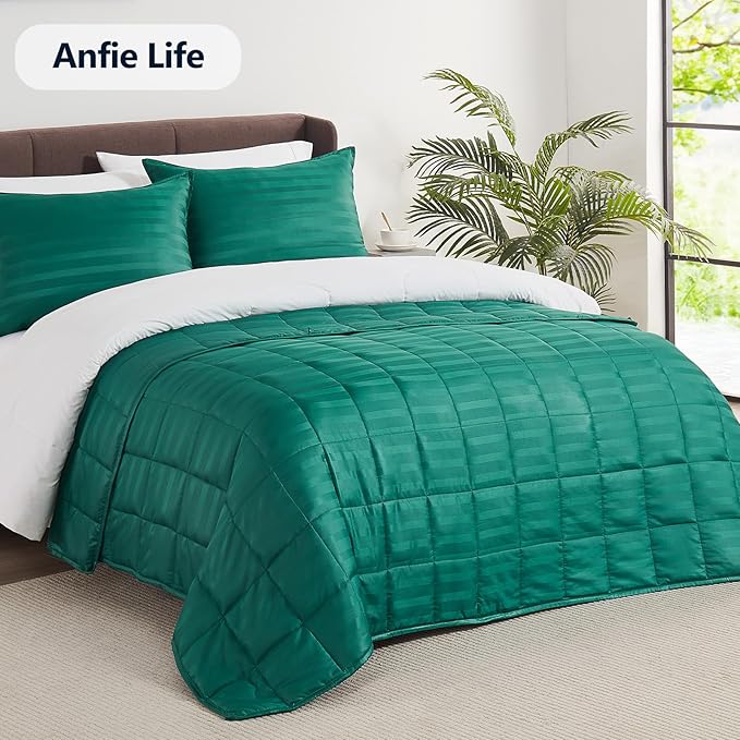 Weighted Blanket Queen/King Size (80"x87" 20lbs),Ultra Soft and Cozy Cooling Weighted Blanket for Adult,Heavy Blanket with Machine Washable Soft Blanket, Green