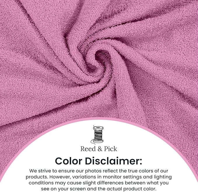 Reed&Pick Hand Towels (Pack of 24) Pink Economy Towels Salon Towels - 100% Cotton Spa Towel– 16 x 27 Inches Highly Absorbable, Facial, Gym, Hair Face Towels Bulk
