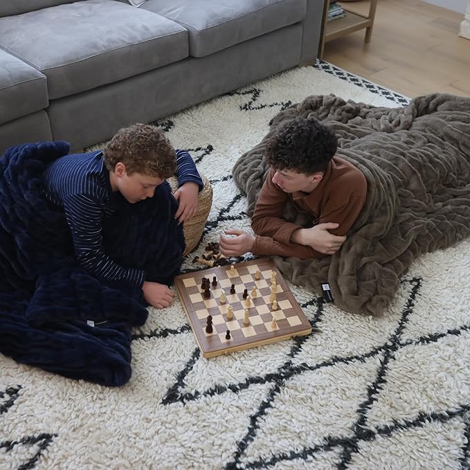 Minky Designs Driftwood Minky Blanket – Ultra Soft Faux Fur Throw Blanket for Couch, Bed & Home – Fluffy, Warm & Luxurious – Chic Collection (Medium, 50x60)