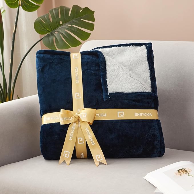 EHEYCIGA Heated Blanket - Full Size, 9 Heating Levels, Auto Off, Soft Cozy Sherpa, 72 x 84 Inches