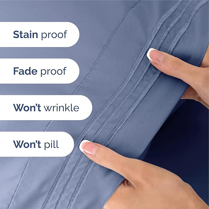 Split King Size 5 Piece Sheet Set - Extra Soft, Breathable & Cooling Sheets - Hotel Luxury Bed Sheets for Women & Men - Deep Pockets, Easy-Fit & Wrinkle-Free Sheets - Dusty Purple Oeko-Tex Bed Sheets
