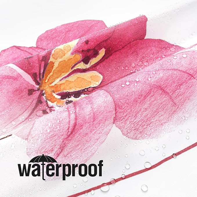 Gibelle Watercolor Floral Shower Curtain, Hot Pink Flower Shower Curtain for Bathroom, Modern Minimalist Waterproof Fabric Shower Curtain Set with Hooks 72x72 Inch
