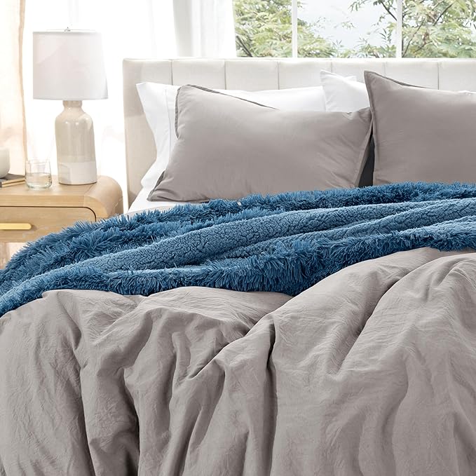 Bare Home Microfiber Duvet Cover Set - Ultra Soft Washed Microfiber - Oversized King Size - Linen-Like Look - Easy Care - Breathable Fabric - Our Softest Duvet Cover Set (Oversized King, Frost Grey)