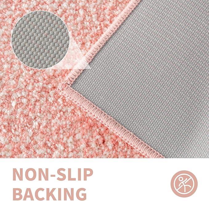 CozeCube Bath mats for Bathroom Non Slip, Fluffy Absorbent Microfiber Bath mat Washable, Aesthetic Bathroom Rugs, Cute Blossom Pink Bath mat, Blossom Pink, 32" x 20"
