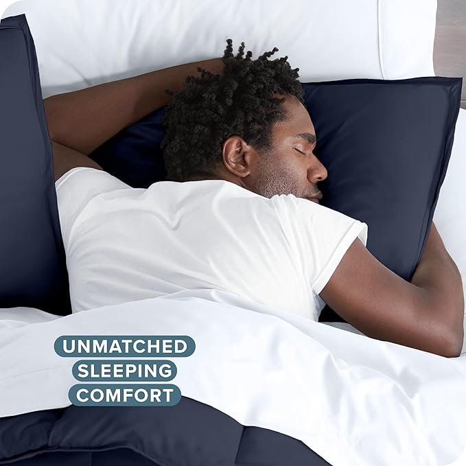 Bare Home Bedding Duvet Cover California King Size - Premium 1800 Super Soft Collection - Lightweight, Cooling - Soft Breathable Bedding Duvet Cover (Cal King, Midnight Blue)