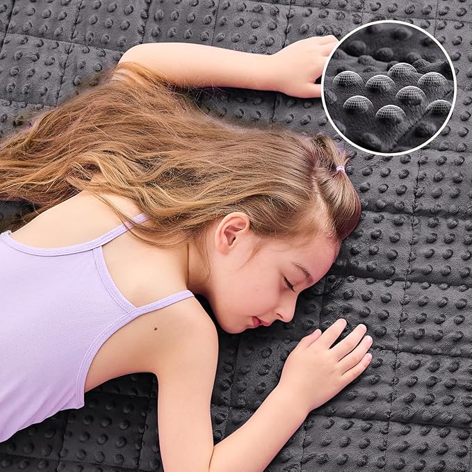 yescool Weighted Blanket 3 lb Small Weighted Lap Blanket for Boys and Girls, Cooling Weighted Throw Blankets Minky Heavy Blankets, for 20-45lbs, 36 * 48in
