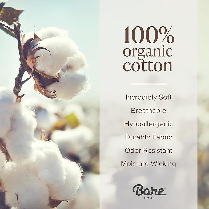 Bare Home 100% Organic Cotton Jersey Duvet Cover Set - King/Cal King Size - Ultra Soft - 100% Cotton - 3pcs - Corner Ties - Button Closure - Bedding Duvet Cover & Pillow Shams (King/Cal King, Grey)