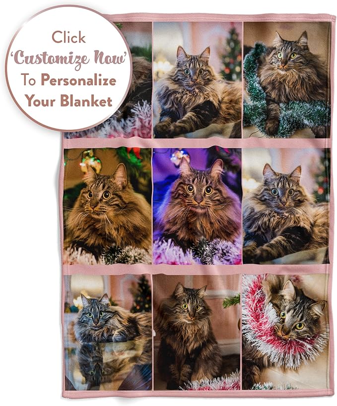 Ships Next Day, Custom Blanket with Picture - Printed in USA, Personalized Photo Blanket (Fleece – 60x80)