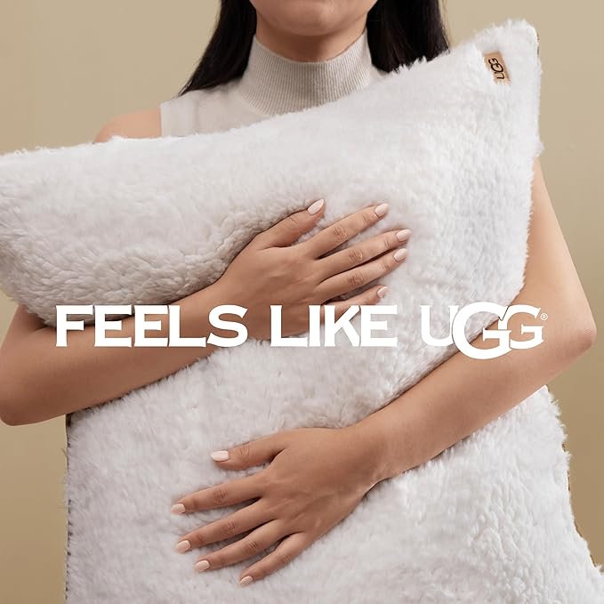 UGG Blissful Comforter Set with 2 Pillow Shams Reversible White Comforter Plush Fluffy Warm Bed Set Premium Hypoallergenic Down Alternative Bedding Breathable, King/California King, Blue Imperial